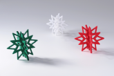 Vánoční ozdoba 3D vločka 61x61 mm